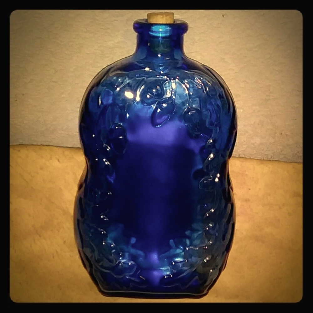 Collectible Cobalt Blue Glass-Acorns & Oak Leaves